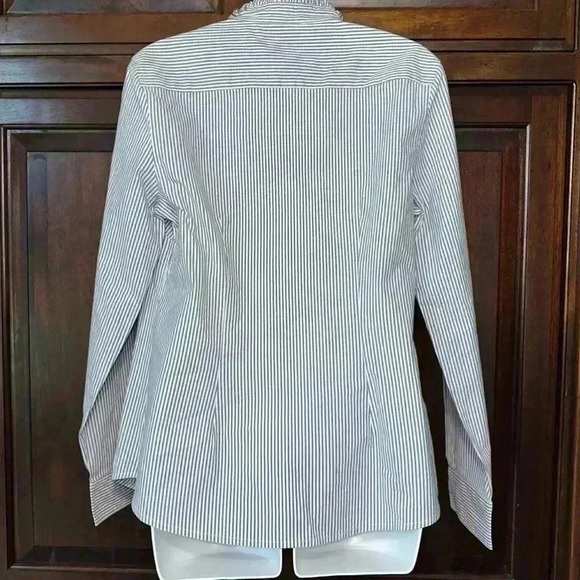 Elle Button Down Shirt Women’s Size 12 / Stripes w/ Rhinestone Neck - Picture 9 of 15